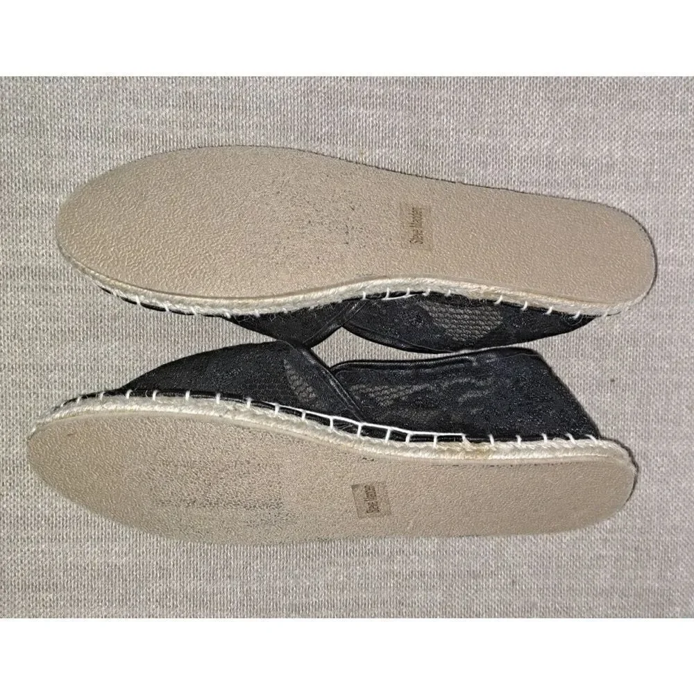 Steve Madden‎ Flats Espadrille Black Lace Style Romyy Size 8